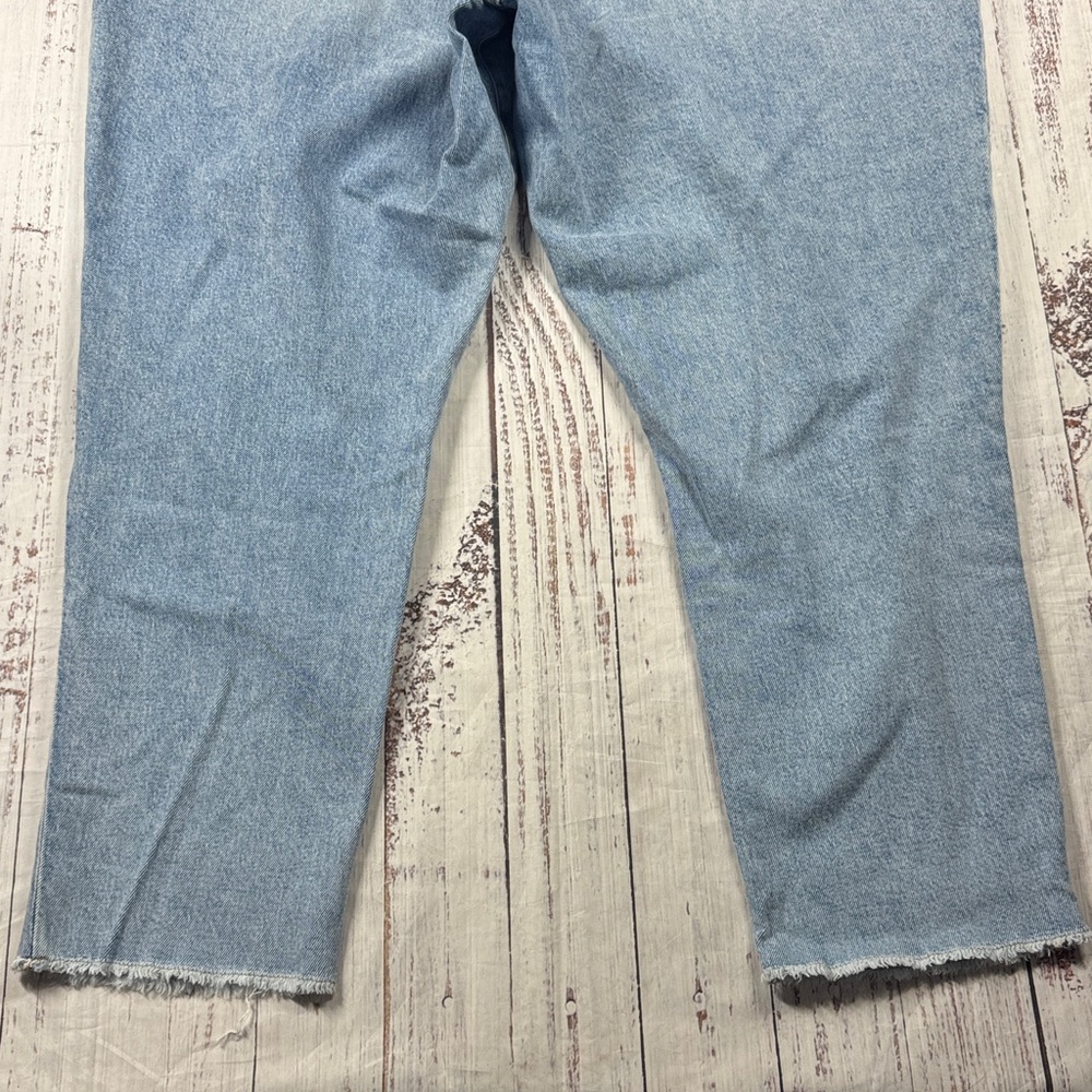 NWT GOOD AMERICAN JEANS WOMEN'S PLUS SIZE 20 FRAYED  HEM STRAIGHT LEG DENIM - Picture 5 of 16